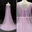 Luxury / Gorgeous Lilac Evening Dresses  2018 Trumpet / Mermaid V-Neck Sleeveless Beading Sash Watteau Train Ruffle Backless Formal Dresses