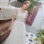 Chic / Beautiful Champagne Beach Pierced Wedding Dresses 2018 A-Line / Princess Scoop Neck Short Sleeve Backless Appliques Lace Ruffle Court Train
