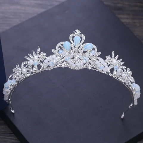 Schlicht Silber Hochzeit Diadem 2018 Metall Perle Strass Perlenstickerei Brautaccessoires