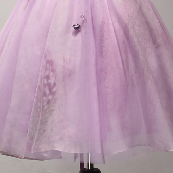 Chic / Beautiful Lilac Homecoming Graduation Dresses 2017 Ball Gown V-Neck Sleeveless Appliques Flower Beading Rhinestone Short Ruffle Backless Formal Dresses