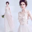 Modern / Fashion Blushing Pink See-through Summer Evening Dresses  2018 A-Line / Princess Scoop Neck Sleeveless Appliques Butterfly Floor-Length / Long Ruffle Formal Dresses