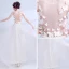 Modern / Fashion Blushing Pink See-through Summer Evening Dresses  2018 A-Line / Princess Scoop Neck Sleeveless Appliques Butterfly Floor-Length / Long Ruffle Formal Dresses