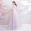 Elegante Himmelblau Pearl Rosa Abendkleider 2018 A Linie Spaghettiträger Bandeau 1/2 Ärmel Applikationen Spitze Perle Strass Lange Rüschen Rückenfreies