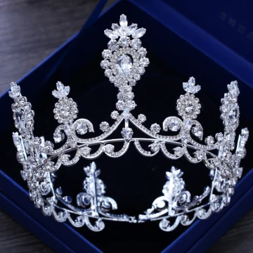 Lyx Silver Bröllop Tiara 2018 Metall Rhinestone Tillbehör