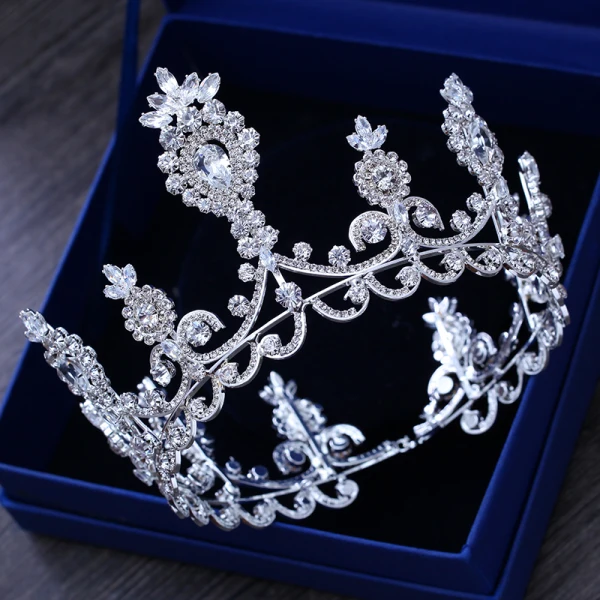 Luksus Sølv Bryllup Tiara 2018 Metall Rhinestone Tilbehør