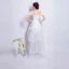 Hohes Niedriges Weiß Organza Sommer Strand Brautkleider 2018 A Linie Off Shoulder Kurze Ärmel Rückenfreies Applikationen Mit Spitze Asymmetrisch Fallende Rüsche