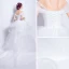 Mooie / Prachtige Witte Organza Zomer Strand Trouwjurken 2018 Baljurk Uit De Schouder Korte Mouwen Ruglooze Asymmetrisch Chapel Train Ruche