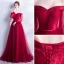 Chic / Beautiful Burgundy Evening Dresses  2018 A-Line / Princess Off-The-Shoulder Long Sleeve Sash Chapel Train Ruffle Backless Formal Dresses