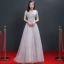 Affordable Evening Dresses  2018 Empire Off-The-Shoulder Short Sleeve Appliques Lace Beading Floor-Length / Long Ruffle Backless Formal Dresses