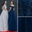 Affordable Evening Dresses  2018 Empire Off-The-Shoulder Short Sleeve Appliques Lace Beading Floor-Length / Long Ruffle Backless Formal Dresses