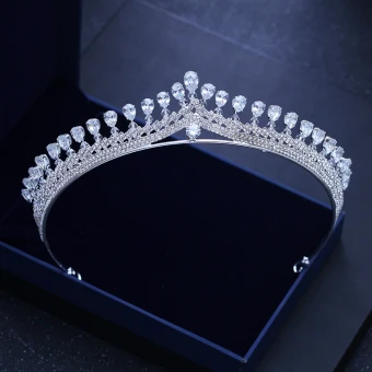 Klassisk Sølv Bryllup Tiara 2018 Metall Rhinestone Tilbehør