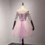 Schöne Lila Heimkehr Abiballkleider 2017 Ballkleid Off Shoulder 1/2 Ärmel Applikationen Mit Spitze Perlenstickerei Kristall Pailletten Perle Stoffgürtel Kurze Rüschen Rückenfreies Festliche Kleider