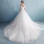 Fine Hvit Brudekjoler 2018 Prinsesse Kjæreste Korte Ermer Ryggløse Appliques Blonder Blomst Beading Perle Chapel Train Buste