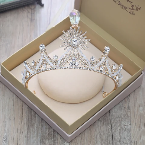 Amazing / Unique Gold Silver Tiara 2018 Metal Crystal Rhinestone Beading Accessories
