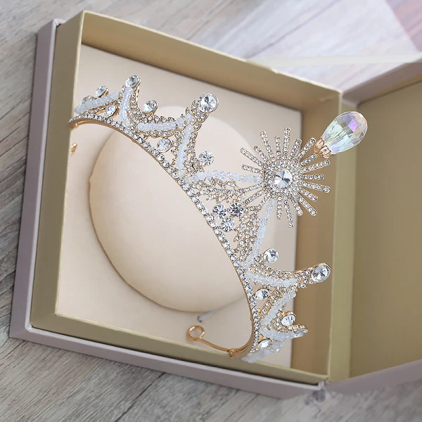 Najpiękniejsze / Ekskluzywne Złote Srebrny Tiara 2018 Metal Kryształ Rhinestone Frezowanie Akcesoria