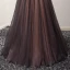 Chic / Beautiful Black Champagne Evening Dresses  2017 A-Line / Princess V-Neck Sleeveless Appliques Flower Beading Crystal Floor-Length / Long Ruffle Backless Formal Dresses