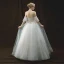 Chic / Belle Ivoire Robe De Mariée 2018 Princesse Titulaire Manches Courtes Dos Nu Appliques En Dentelle Paillettes Perlage Longue Volants