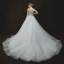 Élégant Ivoire Robe De Mariée 2018 Princesse Encolure Dégagée Sans Manches Dos Nu Perle Faux Diamant Ceinture Chapel Train Volants