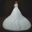 Luxury / Gorgeous Ivory Wedding Dresses 2018 A-Line / Princess Off-The-Shoulder Short Sleeve Backless Appliques Lace Glitter Sequins Beading Cathedral Train Ruffle
