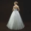 Chic / Belle Ivoire Robe De Mariée 2018 Robe Boule Bustier Sans Manches Dos Nu Appliques En Dentelle Paillettes Perle Longue Volants