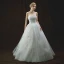 Chic / Belle Ivoire Robe De Mariée 2018 Robe Boule Bustier Sans Manches Dos Nu Appliques En Dentelle Paillettes Perle Longue Volants