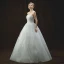 Chic / Belle Ivoire Robe De Mariée 2018 Robe Boule Bustier Sans Manches Dos Nu Appliques En Dentelle Paillettes Perle Longue Volants