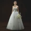 Chic / Beautiful Ivory Wedding Dresses 2018 A-Line / Princess Sweetheart Sleeveless Backless Gold Appliques Lace Sequins Pearl Floor-Length / Long Ruffle