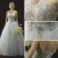 Chic / Beautiful Ivory Wedding Dresses 2018 A-Line / Princess Sweetheart Sleeveless Backless Gold Appliques Lace Sequins Pearl Floor-Length / Long Ruffle