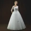 Chic / Beautiful Ivory Pierced Wedding Dresses 2018 A-Line / Princess Scoop Neck 1/2 Sleeves Backless Appliques Lace Sequins Pearl Beading Floor-Length / Long Ruffle