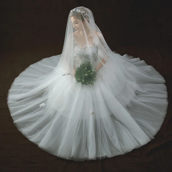 Chic / Beautiful Ivory Pierced Wedding Dresses 2018 A-Line / Princess Scoop Neck 1/2 Sleeves Backless Appliques Lace Sequins Pearl Beading Floor-Length / Long Ruffle