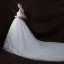 Fine Elfenben Brudekjoler 2018 Ballkjole Av Skulderen Kjæreste 1/2 Ermer Ryggløse Appliques Blonder Paljetter Beading Cathedral Train Buste
