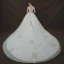 Bling Bling Ivoire Robe De Mariée 2018 Robe Boule De l'épaule Transparentes V-Cou Manches Courtes Dos Nu Glitter Étoile Appliques En Dentelle Perle Perlage Cathedral Train Volants