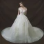 Bling Bling Ivoire Robe De Mariée 2018 Robe Boule De l'épaule Transparentes V-Cou Manches Courtes Dos Nu Glitter Étoile Appliques En Dentelle Perle Perlage Cathedral Train Volants