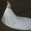 Bling Bling Ivoire Robe De Mariée 2018 Robe Boule De l'épaule Transparentes V-Cou Manches Courtes Dos Nu Glitter Étoile Appliques En Dentelle Perle Perlage Cathedral Train Volants