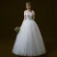 Simple Ivoire Robe De Mariée 2018 Princesse De l'épaule Manches Courtes Dos Nu Perlage Longue Volants
