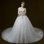 Bling Bling Ivoire Robe De Mariée 2018 Robe Boule De l'épaule Manches Courtes Dos Nu Étoile Appliques En Dentelle Perle Perlage Cathedral Train Volants