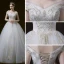 Bling Bling Ivoire Robe De Mariée 2018 Robe Boule De l'épaule Manches Courtes Dos Nu Étoile Appliques En Dentelle Perle Perlage Cathedral Train Volants