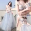 Élégant Bleu Ciel Robe De Soirée 2018 Princesse De l'épaule Manches Courtes Appliques En Dentelle Ceinture Longue Volants Dos Nu Robe De Ceremonie