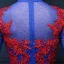 Chinesischer Stil Königliches Blau Durchsichtige Abendkleider 2018 Empire Stehkragen 1/2 Ärmel Applikationen Mit Spitze Strass Perlenstickerei Hof-Schleppe Rüschen Festliche Kleider