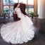 Illusion Champagne See-through Wedding Dresses 2018 Trumpet / Mermaid Scoop Neck Cap Sleeves Backless Appliques Pierced Lace Court Train Ruffle