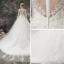 Classic Romantic Church Wedding Dresses 2017 Lace Appliques Backless Long Sleeve Scoop Neck Cathedral Train White Ball Gown