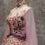Chinese style Blushing Pink Prom Dresses 2017 Ball Gown High Neck Long Sleeve Appliques Flower Pearl Sash Floor-Length / Long Ruffle Backless Formal Dresses