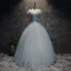 Chic / Beautiful Spotted Sky Blue Prom Dresses 2017 Ball Gown V-Neck Sleeveless Appliques Flower Pearl Floor-Length / Long Ruffle Pierced Backless Formal Dresses