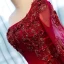 Chic / Beautiful Red Prom Dresses 2017 Ball Gown One-Shoulder Long Sleeve Appliques Flower Rhinestone Beading Floor-Length / Long Ruffle Backless Formal Dresses