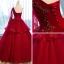 Chic / Beautiful Red Prom Dresses 2017 Ball Gown One-Shoulder Long Sleeve Appliques Flower Rhinestone Beading Floor-Length / Long Ruffle Backless Formal Dresses