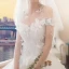 Affordable Ivory Wedding Dresses 2018 Ball Gown Off-The-Shoulder Short Sleeve Backless Lace Appliques Flower Ruffle Cathedral Train