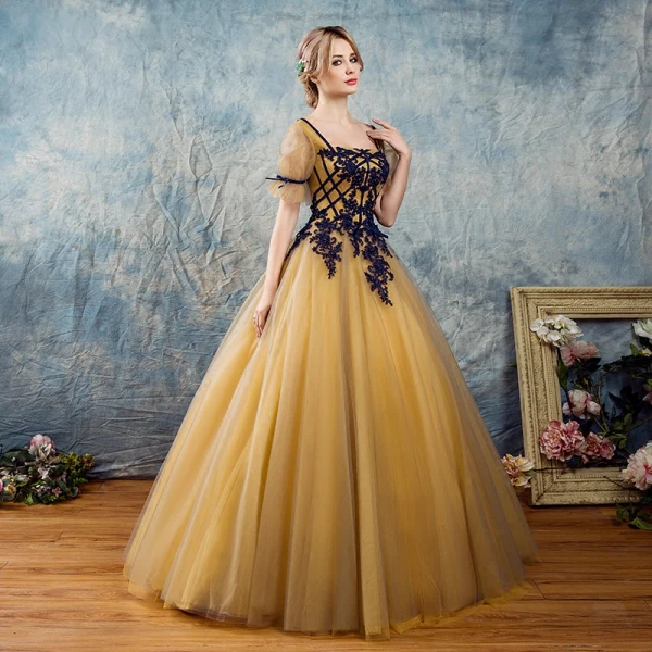 gold or silver with yellow dress Open-Back Tight Long High-Neck Prom Dress