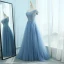 Elegant Hav Blå Ballkjoler 2018 Prinsesse Kjæreste Korte Ermer Appliques Blonder Perle Rhinestone Feie Tog Buste Ryggløse Formelle Kjoler