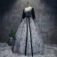 Chic / Beautiful Silver Navy Blue Prom Dresses 2017 Ball Gown V-Neck Long Sleeve Appliques Buckle Sash Floor-Length / Long Ruffle Backless Formal Dresses