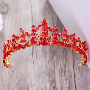 Chic Belle Rouge Faux Diamant Doré Tiare 2018 Métal Cristal Mariage Accessorize